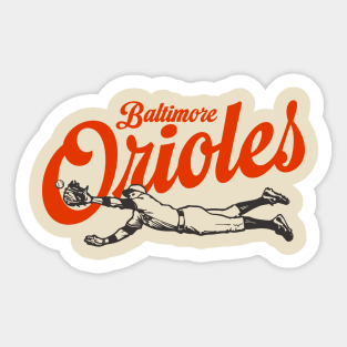 Diving Orioles Sticker